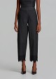 Trousers in soft denim and decorative lace hem