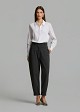 Barrel-leg fabric trousers