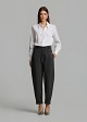 Barrel-leg fabric trousers