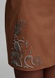 Faux-suede mini skirt with decorative beads