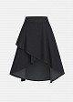 Asymmetric denim wrap skirt