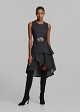 Asymmetric denim wrap skirt