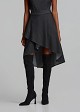 Asymmetric denim wrap skirt