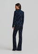 Fitted denim jacket in velvet paisley print