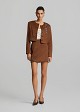 Cropped jacket with a suede look and bead embroidery