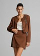 Cropped jacket with a suede look and bead embroidery