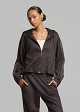 Animal-print hooded sweatshirt jacket