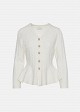Knitted peplum cardigan with pearl buttons