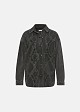 Grey denim shirt with snake-print hotfix