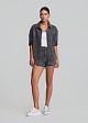 Grey denim shirt with snake-print hotfix