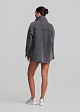 Grey denim shirt with snake-print hotfix
