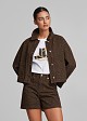 Boxy-fit animal-print denim jacket