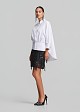 Fitted asymmetric shirt with peplum