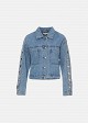 Jachetă din denim cu detalii rotunde metalice