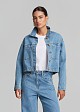 Denim jacket with metallic circle details