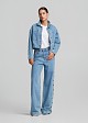 Denim jacket with metallic circle details