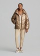 Hooded puffer jacket with a metallic finish
