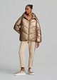 Hooded puffer jacket with a metallic finish