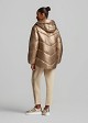 Hooded puffer jacket with a metallic finish