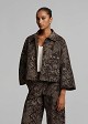 Boxy brocade jacket with 3/4 sleeves