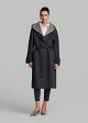 Long wool-look coat with a hood