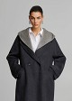 Long wool-look coat with a hood