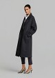 Long wool-look coat with a hood