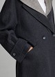 Long wool-look coat with a hood