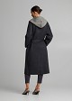 Long wool-look coat with a hood