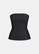 Strapless soft denim top featuring side lace