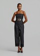 Strapless soft denim top featuring side lace