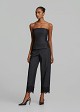 Strapless soft denim top featuring side lace
