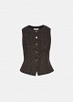 Leopard-print denim vest