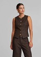 Leopard-print denim vest
