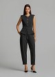 Peplum vest with structured shoulders