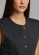 Peplum vest with structured shoulders