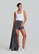 Grey denim shorts in high waist