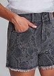 Grey denim shorts in high waist