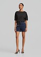 Denim shorts in statement pins
