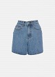 Denim shorts featuring metallic circle details