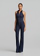 Flared denim jumpsuit