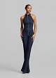 Flared denim jumpsuit