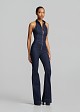 Flared denim jumpsuit