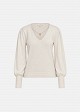 V-neck knit top with a relaxed fit