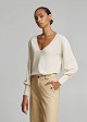 V-neck knit top with a relaxed fit