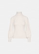 Πλεκτή μπλούζα ζιβάγκο με δαντέλα