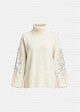 Oversized sweater with rhinestone embroidery
