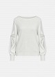 Sweater with sheer point-d'esprit