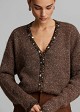 Lurex V-neck sweater with decorative sequins