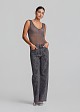 Sleeveless metallic fabric top